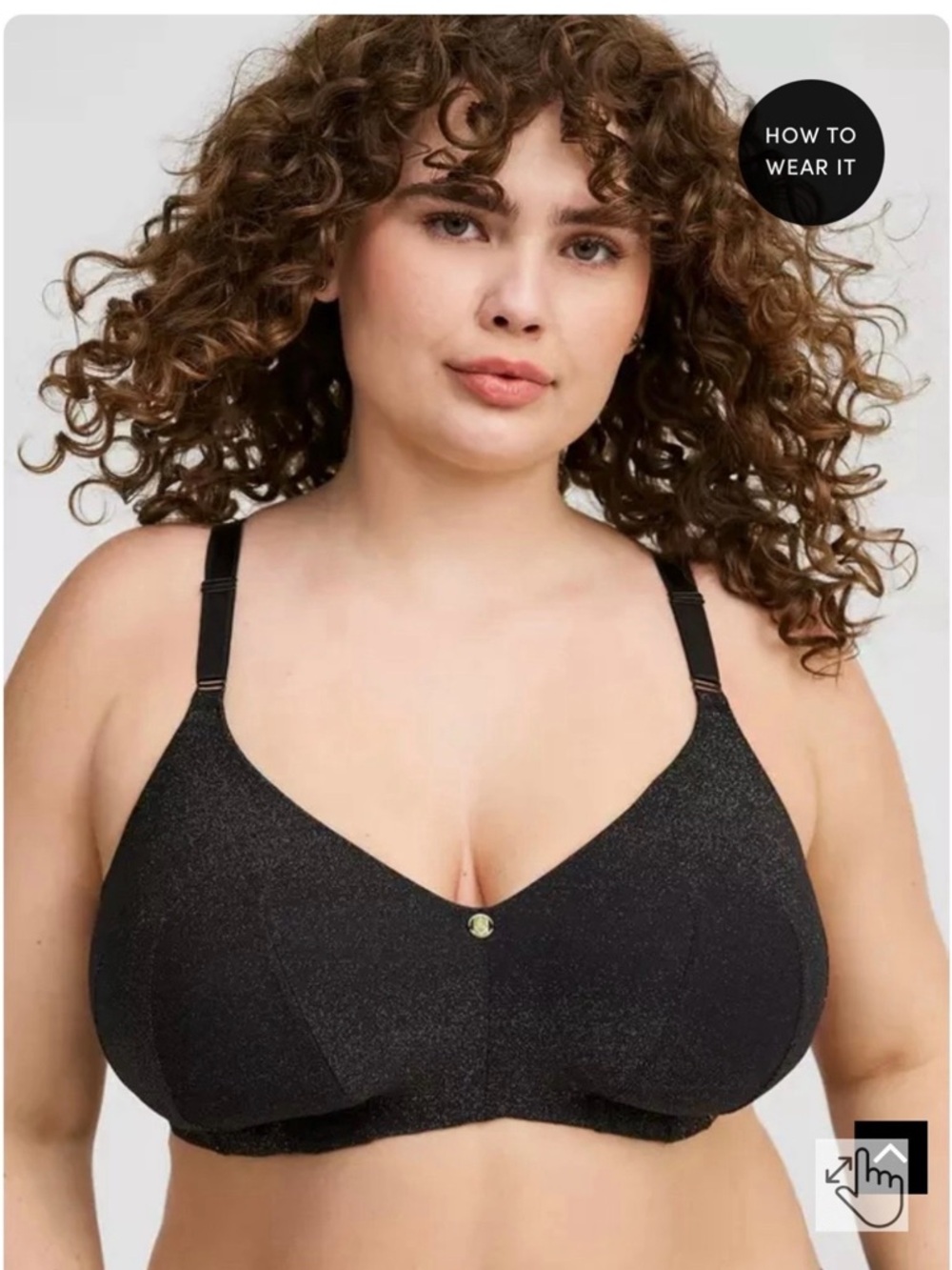 torrid Black Shimmer Wireless Bra